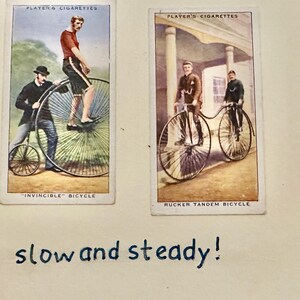Cartes de voeux faites main « vintage Cigarette Card » (vélo)