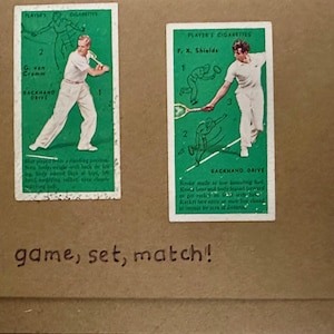 "Handgemachte "Vintage Cigarette Card" Grußkarten (Tennis)"