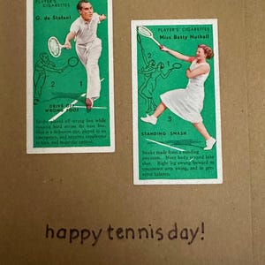 "Handgemachte "Vintage Cigarette Card" Grußkarten (Tennis)"