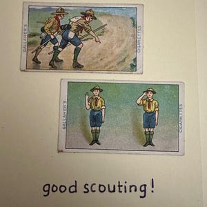 Cartões de felicitações artesanais "Vintage Cigarette Card" (Boy Scouts)