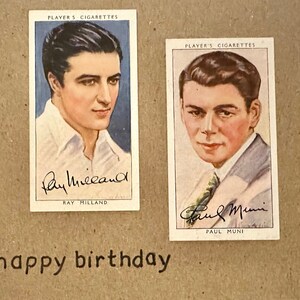 Cartões comemorativos "Vintage Cigarette Card" feitos à mão (celebridades)