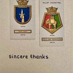 Cartões comemorativos "Vintage Card" feitos à mão (insígnias de navio)