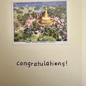 Cartões de felicitações artesanais "Vintage Cigarette Card" (cenário)