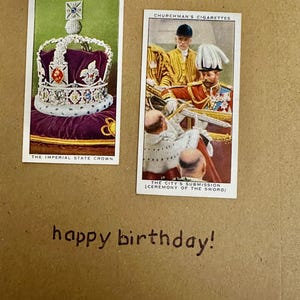 Cartões de felicitações artesanais "Vintage Cigarette Card" (Coroação do Rei Edward V)