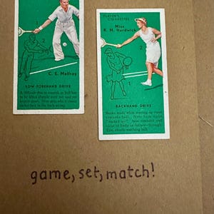 "Handgemachte "Vintage Cigarette Card" Grußkarten (Tennis)"