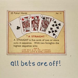 Cartões de felicitações artesanais "Vintage Card" (Poker)