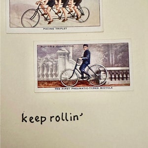 Cartes de voeux faites main « vintage Cigarette Card » (vélo)