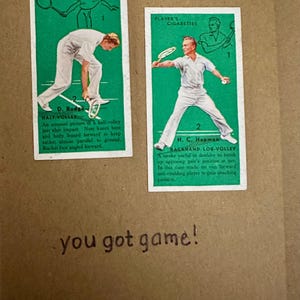 "Handgemachte "Vintage Cigarette Card" Grußkarten (Tennis)"