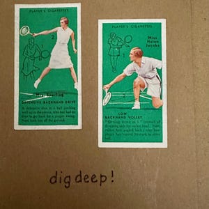 "Handgemachte "Vintage Cigarette Card" Grußkarten (Tennis)"