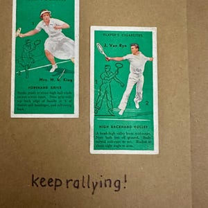 "Handgemachte "Vintage Cigarette Card" Grußkarten (Tennis)"