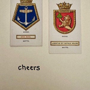 Cartões comemorativos "Vintage Card" feitos à mão (insígnias de navio)