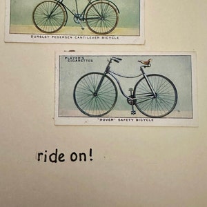 Cartes de voeux faites main « vintage Cigarette Card » (vélo)