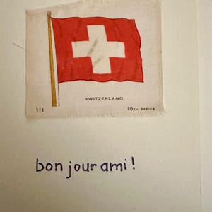 Cartões de felicitações artesanais "Vintage Cigarette Card" (bandeiras)
