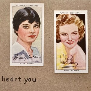 Cartões comemorativos "Vintage Cigarette Card" feitos à mão (celebridades)