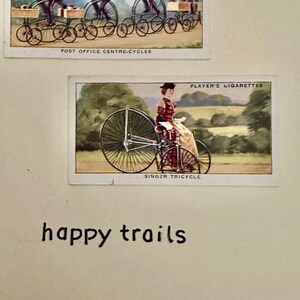 Cartes de voeux faites main « vintage Cigarette Card » (vélo)