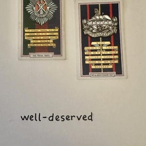 Cartões comemorativos "Vintage Card" feitos à mão (medalhas + insígnias militares)