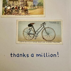 Cartes de voeux faites main « Vintage Cigarette Card » (scènes de vélo)