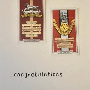 Cartões comemorativos "Vintage Card" feitos à mão (medalhas + insígnias militares)