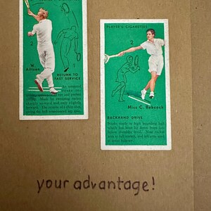 "Handgemachte "Vintage Cigarette Card" Grußkarten (Tennis)"