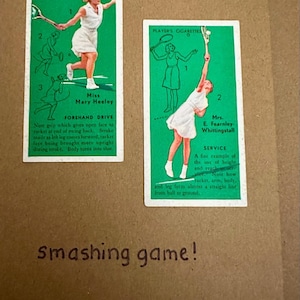 "Handgemachte "Vintage Cigarette Card" Grußkarten (Tennis)"