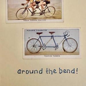 Cartes de voeux faites main « vintage Cigarette Card » (vélo)