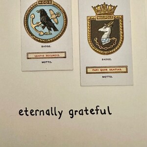 Cartões comemorativos "Vintage Card" feitos à mão (insígnias de navio)