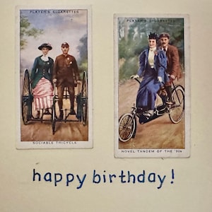 Cartes de voeux faites main « vintage Card » (vélo)