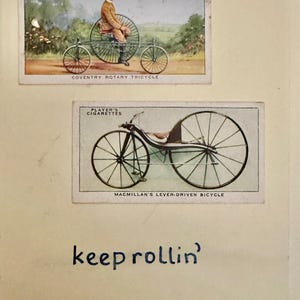 Cartes de voeux faites main « vintage Cigarette Card » (vélo)
