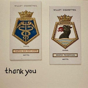 Cartões comemorativos "Vintage Card" feitos à mão (insígnias de navio)
