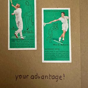 "Handgemachte "Vintage Cigarette Card" Grußkarten (Tennis)"