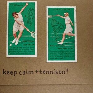 "Handgemachte "Vintage Cigarette Card" Grußkarten (Tennis)"