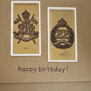 Cartões de felicitações artesanais "Vintage Cigarette Card" (Brasão de armas)