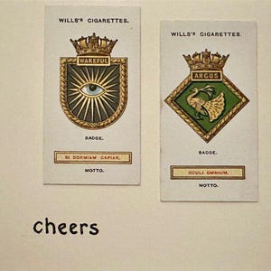 Cartões comemorativos "Vintage Card" feitos à mão (insígnias de navio)