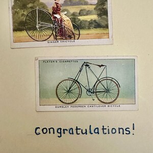 Cartes de voeux faites main « vintage Card » (vélo)