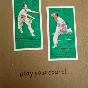 "Handgemachte "Vintage Cigarette Card" Grußkarten (Tennis)"