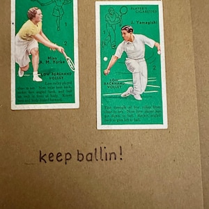 "Handgemachte "Vintage Cigarette Card" Grußkarten (Tennis)"