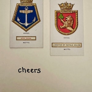 Cartões comemorativos "Vintage Card" feitos à mão (insígnias de navio)