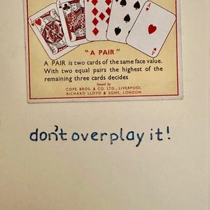 Cartões de felicitações artesanais "Vintage Card" (Poker)