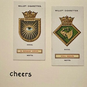 Cartões comemorativos "Vintage Card" feitos à mão (insígnias de navio)