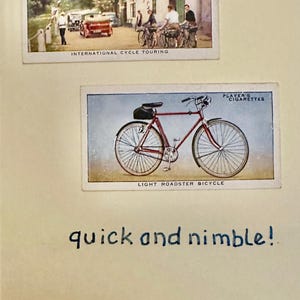 Cartões de felicitações artesanais "Vintage Cigarette Card" (Ciclismo)