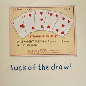 Cartões de felicitações artesanais "Vintage Card" (Poker)