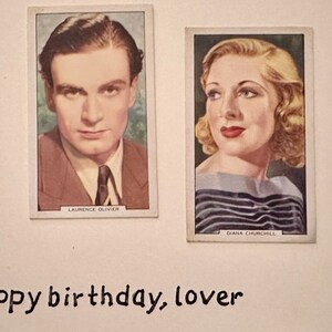 Cartões comemorativos "Vintage Cigarette Card" feitos à mão (celebridades)