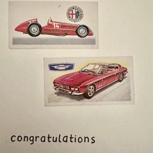 Cartões comemorativos "Vintage Card" feitos à mão (automóveis + veículos)