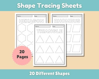 Shape Tracing Worksheets for Preschool Printable Shape Sheets Homeschool Worksheets for Pre-K or Kindergarten