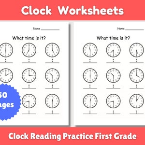 Time Telling Worksheets Kids Learn To Tell Time on Analog Clock the Hour and Half Hour Kindergarten and First Grade Homeschool Worksheets