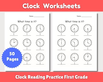 Time Telling Worksheets Kids Learn To Tell Time on Analog Clock the Hour and Half Hour Kindergarten and First Grade Homeschool Worksheets