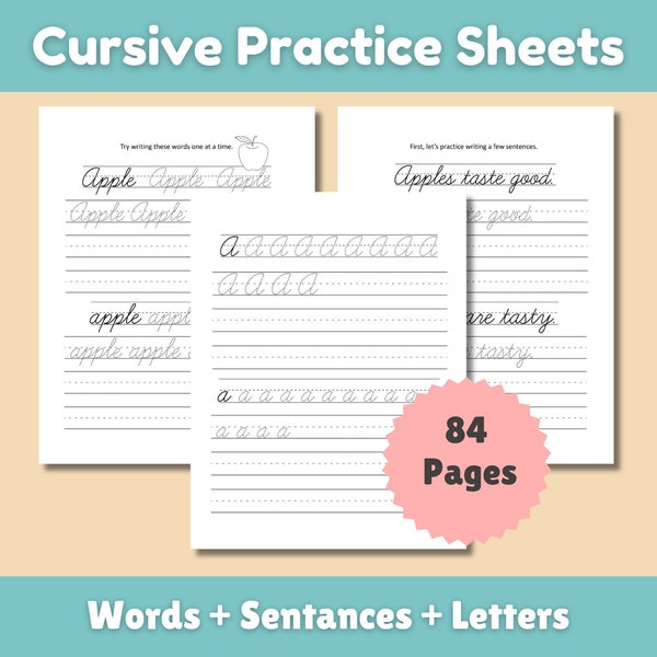 Handwriting Practice Sheets for Teens - Etsy