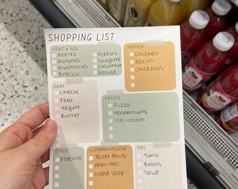 Shopping List Pad | A5 notepad | Food Groups | Weekly Plan