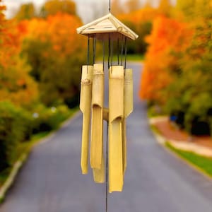 Large Bamboo Wind Chime, Bamboo Chimes, Bamboo Wind Bell, Wind Catchers, Large Wind Chime,  Wooden Wind Chime, Garden Decor, Bamboo Wood