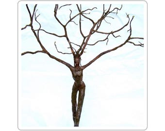 Waldgeist Kiss-Cut Aufkleber, Natur Nymphe Göttin Aufkleber, Baumfee Vinyl Aufkleber, Magischer Wald Pflanzenliebhaber Geschenk, Boho Botanisch
